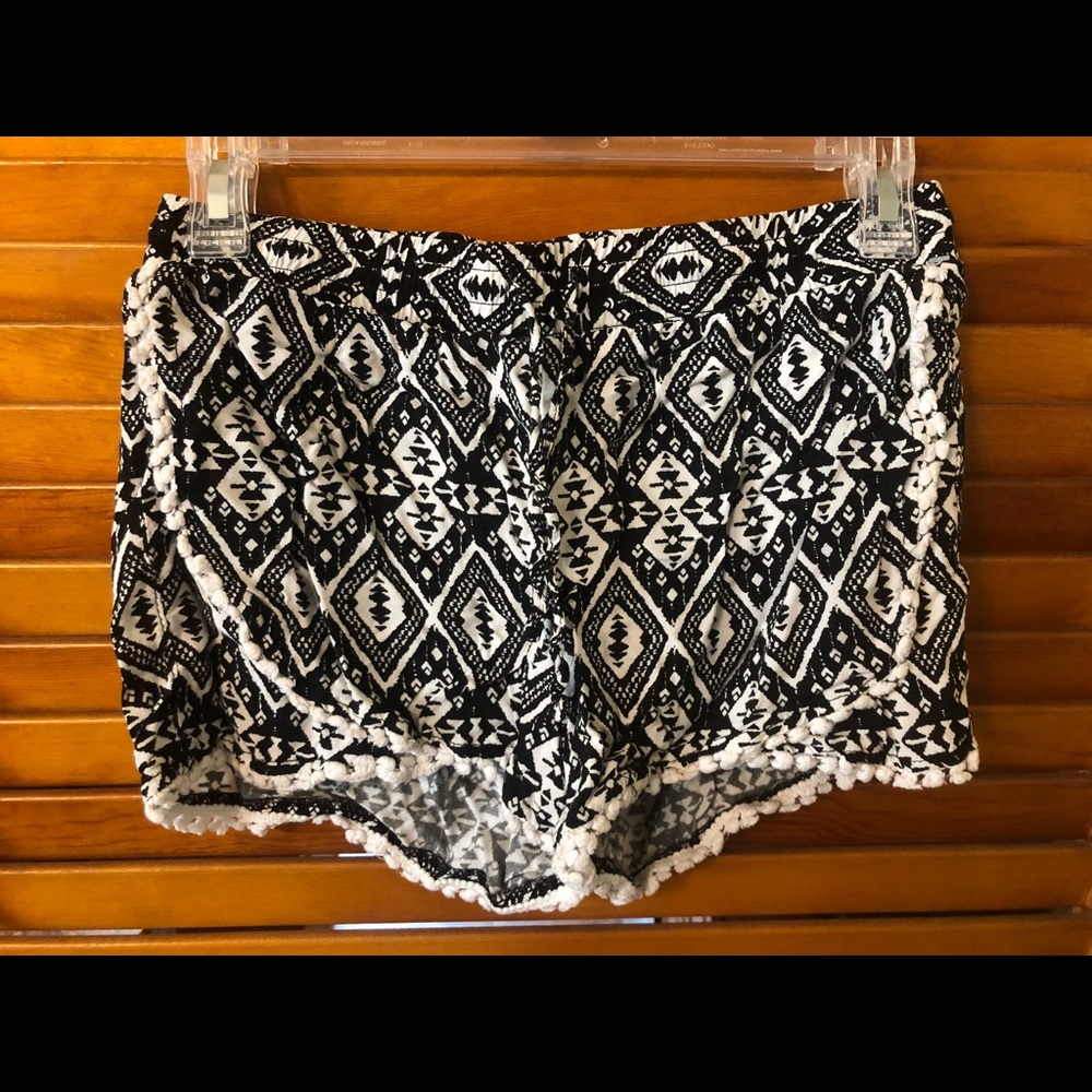 Black and white shorts
